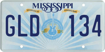 MS license plate GLD134