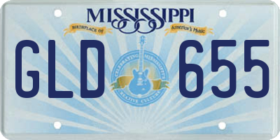MS license plate GLD655