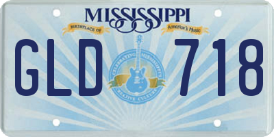 MS license plate GLD718