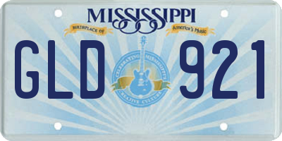 MS license plate GLD921