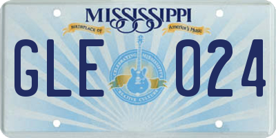 MS license plate GLE024