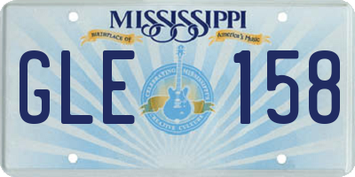MS license plate GLE158