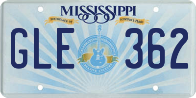 MS license plate GLE362