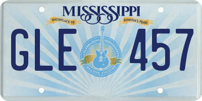 MS license plate GLE457