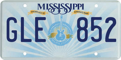MS license plate GLE852