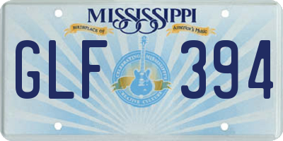 MS license plate GLF394