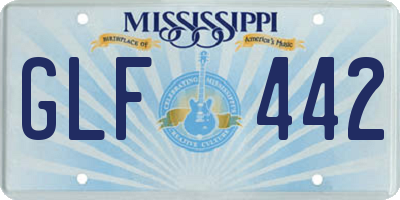 MS license plate GLF442