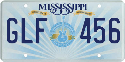 MS license plate GLF456