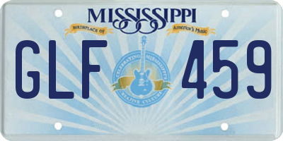 MS license plate GLF459