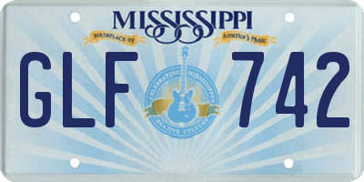 MS license plate GLF742