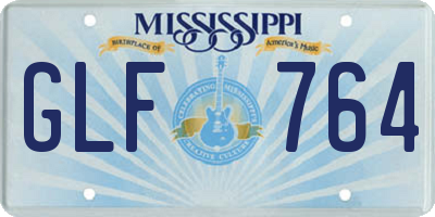 MS license plate GLF764
