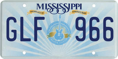 MS license plate GLF966