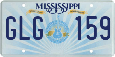 MS license plate GLG159