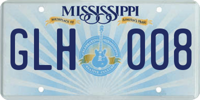 MS license plate GLH008