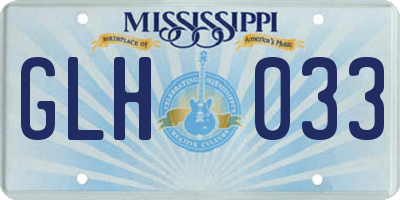 MS license plate GLH033
