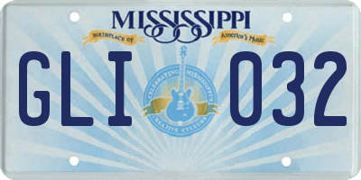 MS license plate GLI032