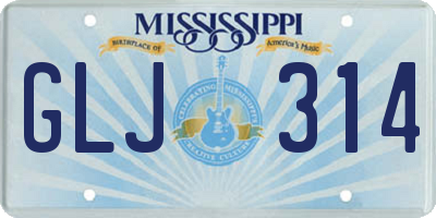 MS license plate GLJ314