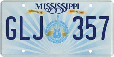 MS license plate GLJ357