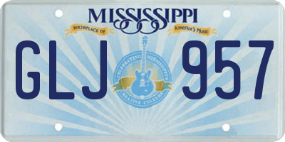 MS license plate GLJ957