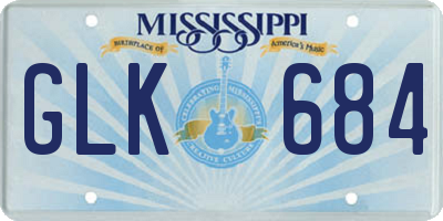 MS license plate GLK684