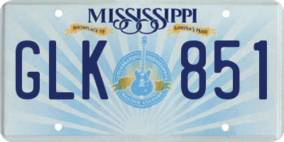 MS license plate GLK851
