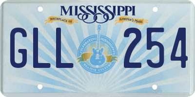 MS license plate GLL254