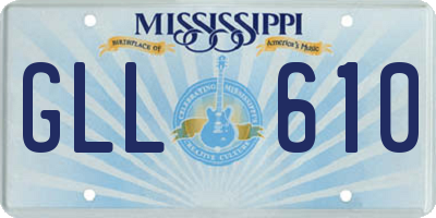 MS license plate GLL610