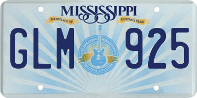 MS license plate GLM925