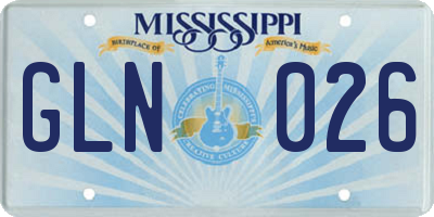 MS license plate GLN026