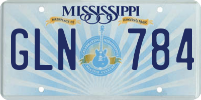 MS license plate GLN784