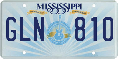 MS license plate GLN810
