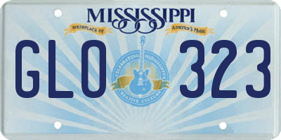MS license plate GLO323