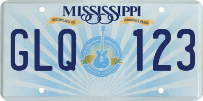 MS license plate GLQ123