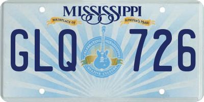 MS license plate GLQ726