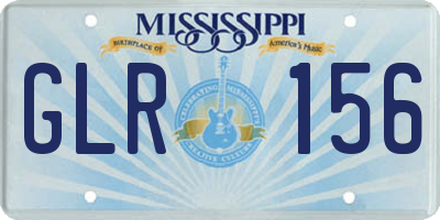 MS license plate GLR156