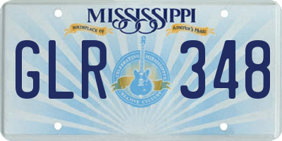 MS license plate GLR348