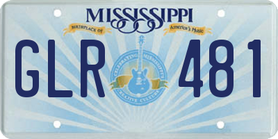 MS license plate GLR481