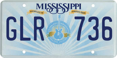 MS license plate GLR736