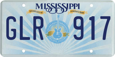 MS license plate GLR917