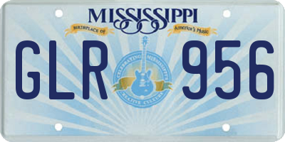 MS license plate GLR956