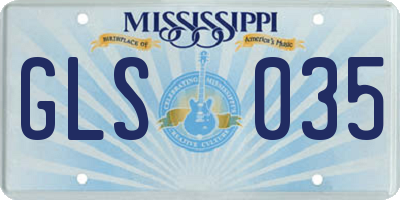 MS license plate GLS035