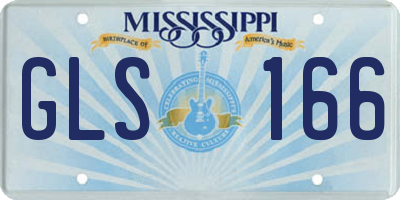 MS license plate GLS166