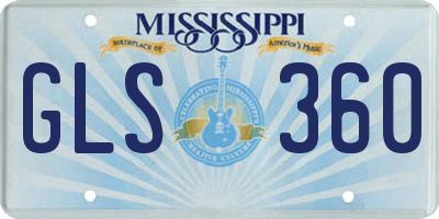 MS license plate GLS360