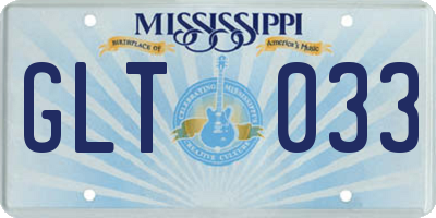 MS license plate GLT033