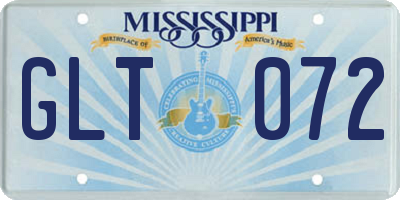 MS license plate GLT072