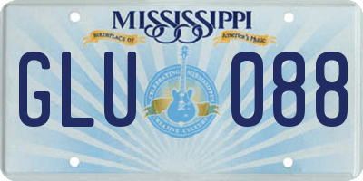 MS license plate GLU088