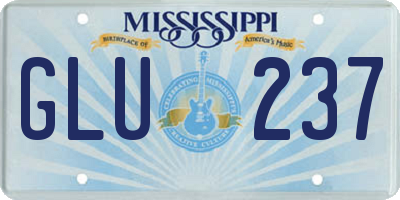 MS license plate GLU237