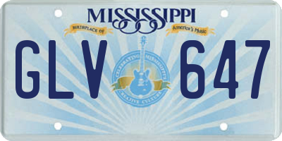 MS license plate GLV647