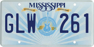 MS license plate GLW261