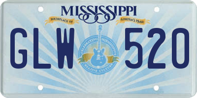 MS license plate GLW520